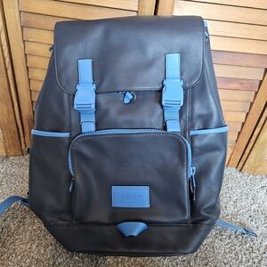 Coach Men's Black and Blue Backpack
